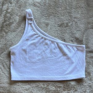 Off the shoulder white top